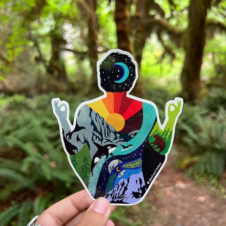 Abstract Hikes - Wholesale Sticker - Yoga Sticker: "Meditation Man"7