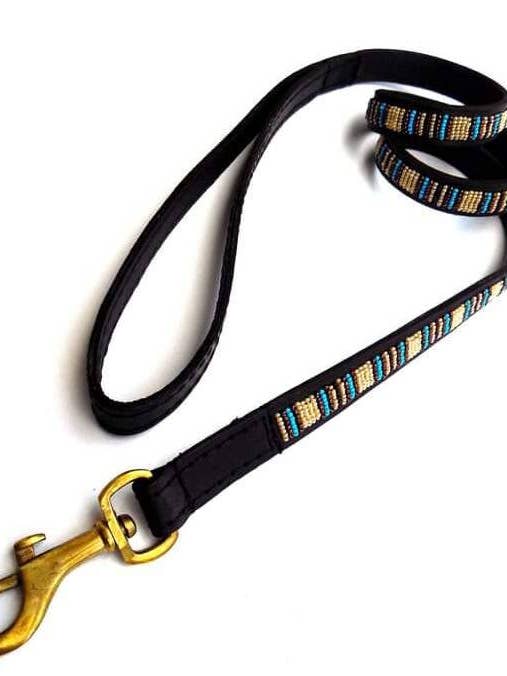 Handmade Maasai Beaded Leather Dog Leash with Free Shipping for wholesale by Delight merchants