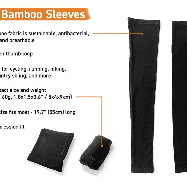 Black 4U Bamboo Arm Sleeves for wholesale on Faire