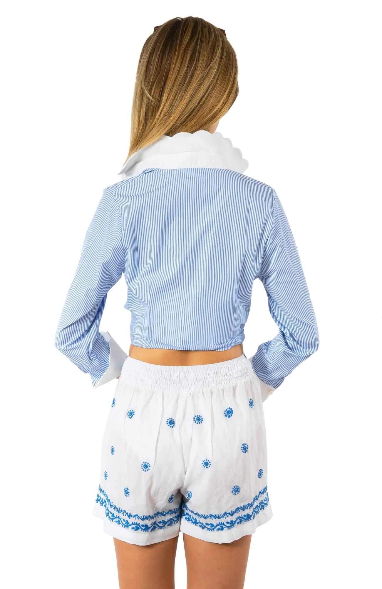 Gretchen Scott LLC – Engroshandel Skjorte med buttondown – til kvinder – Pique All Day Stribet Skjorte7