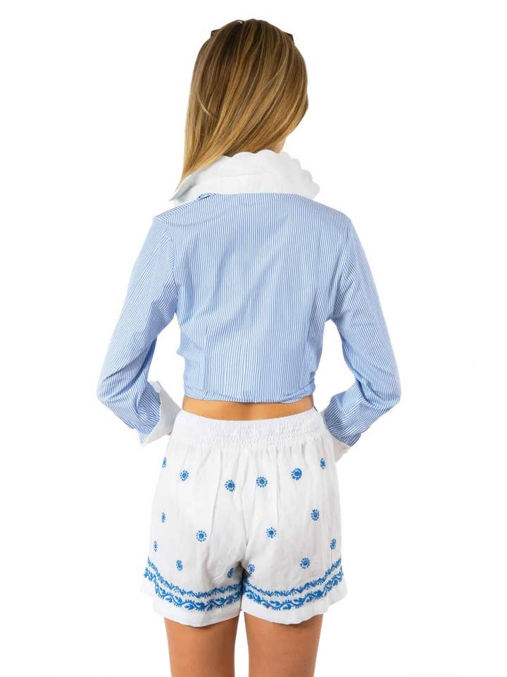 Gretchen Scott LLC – Engroshandel Skjorte med buttondown – til kvinder – Pique All Day Stribet Skjorte7