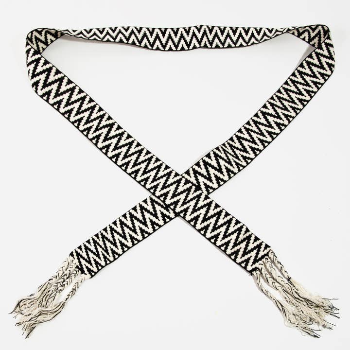 Collections by Fame Accessories - Wholesale Belt - Women's - Zig Zag Stripe Pattern Braided Belt