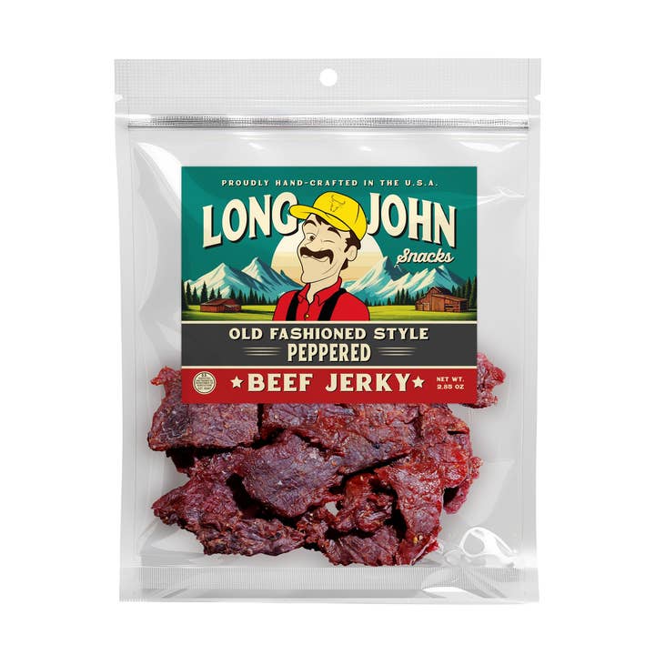 Old Fashioned Style Beef Jerky - Peppered - 2.85 oz. for wholesale by Long John Snacks