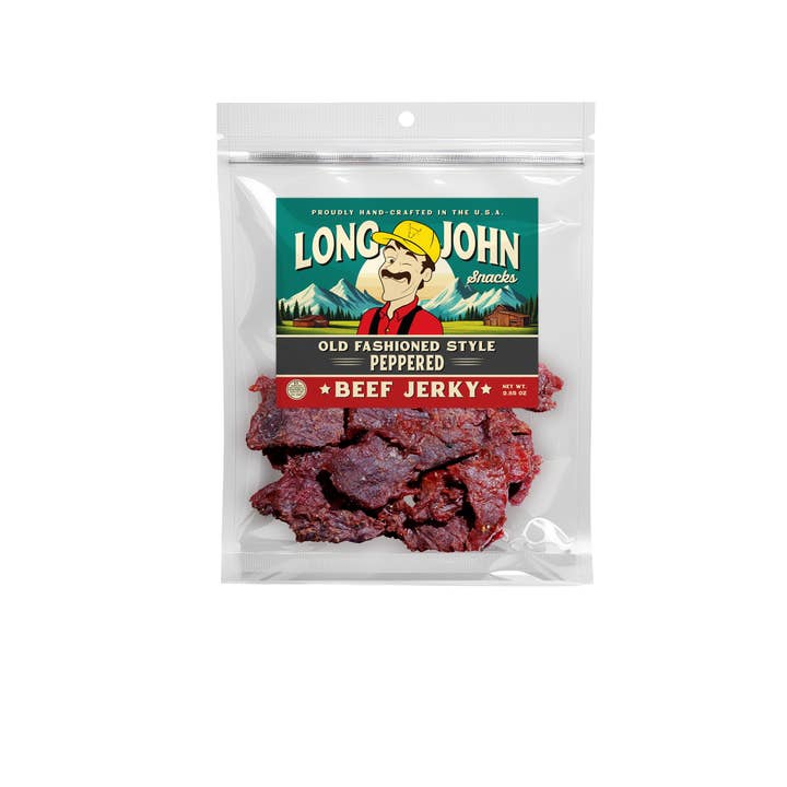 Long John Snacks – wholesale Jerky – Old Fashioned Style Beef Jerky - Peppered - 2.85 oz.