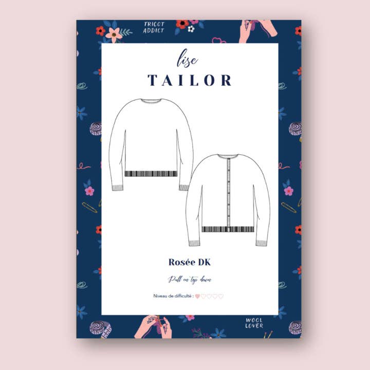 Patron de tricot - Pull / Gilet Rosée DK (Débutante) pour la vente par Lise Tailor
