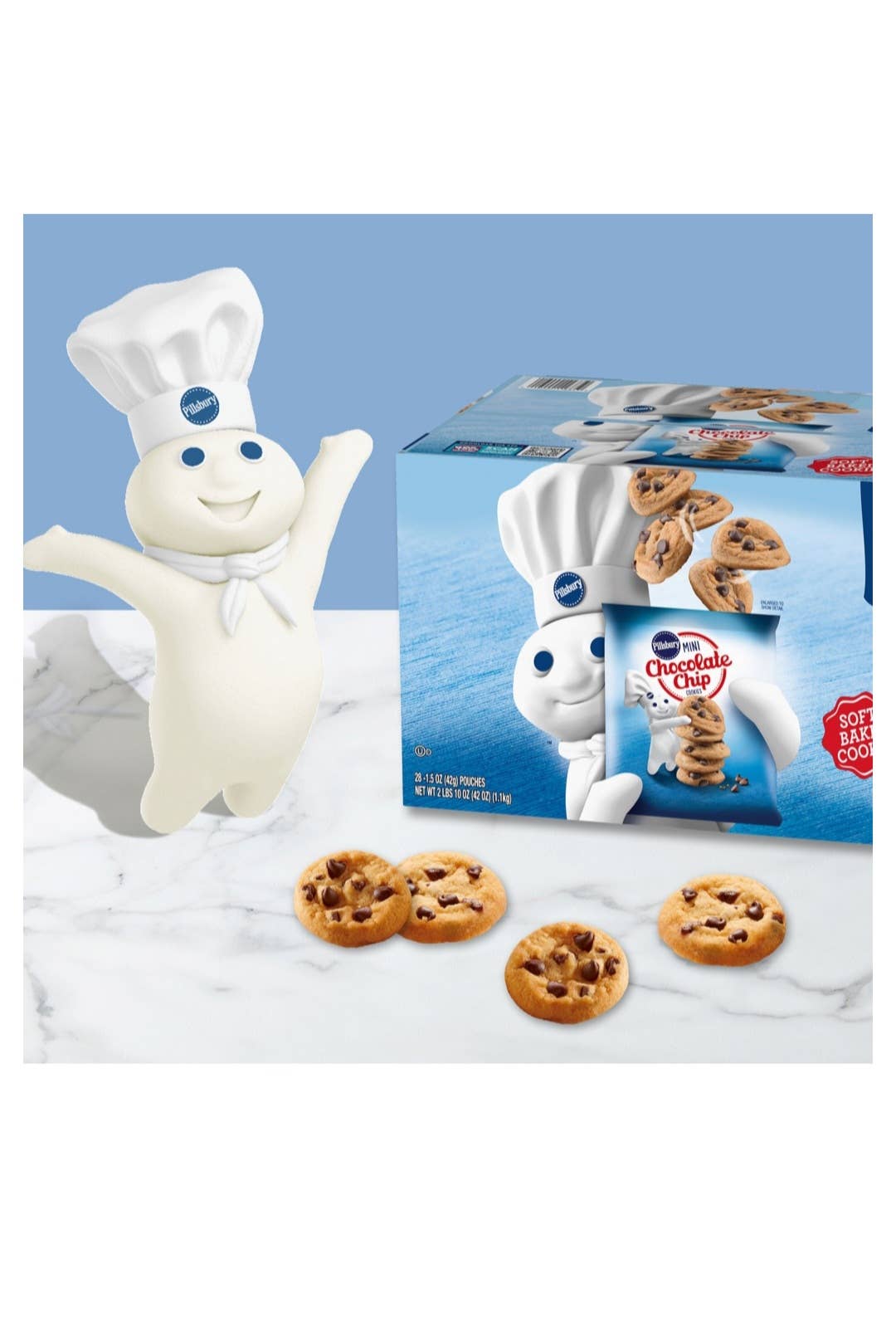 Majestic Wholesale - Vente Biscuits - Biscuits moelleux mini pépites de chocolat Pillsbury 28 unités1