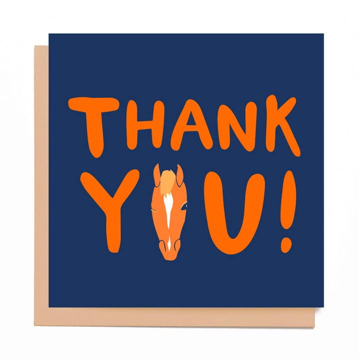Thank You Horse Head Card for wholesale by Mare Modern Goods
