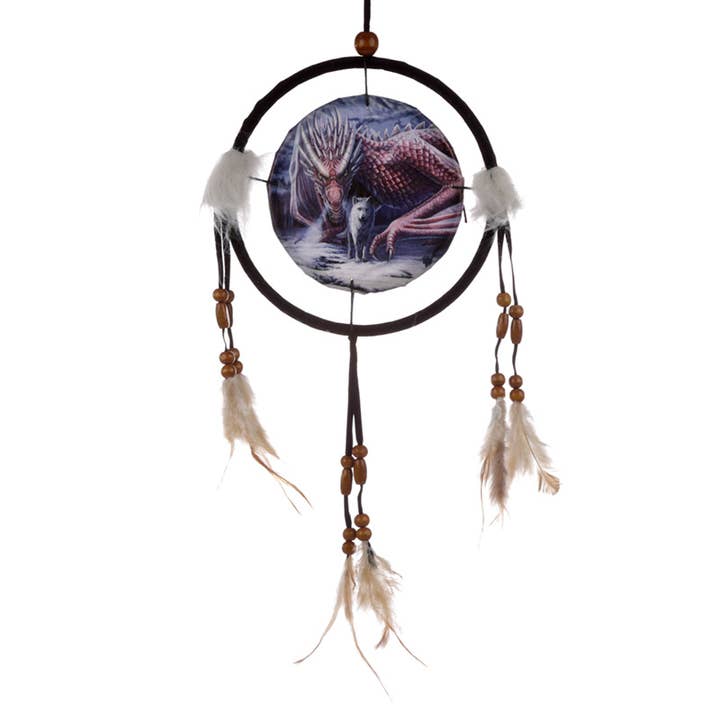 Puckator Ltd - Wholesale Dream Catcher - Lisa Parker Alliance Dragon and Wolf Dreamcatcher 16cm
