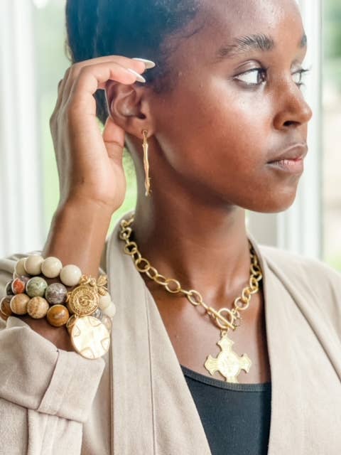 PowerBeads by jen - Wholesale Pendant/Charm Necklace - Circle Loop Toggle Necklace with Large St. Anthony Cross1