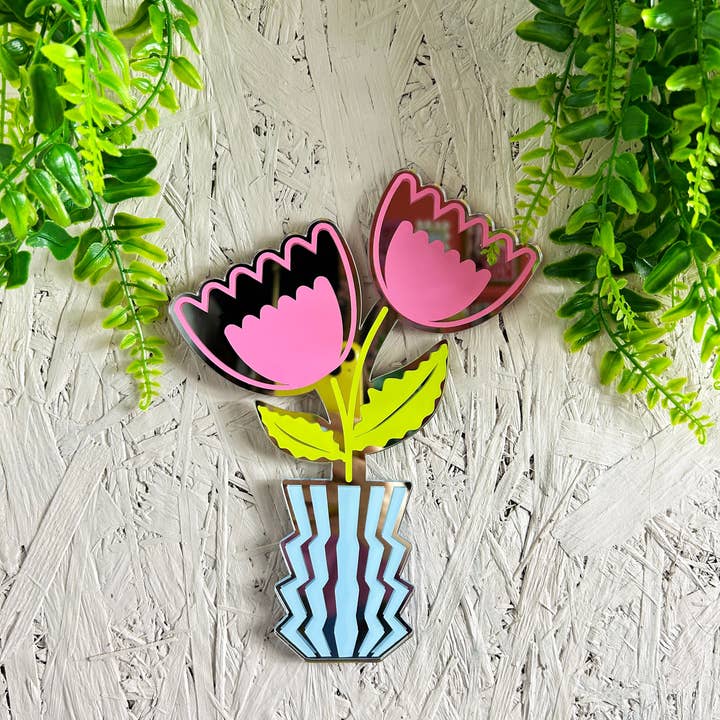 Printed Weird – wholesale Wall mirror – Zig Zag Flowers Mirror