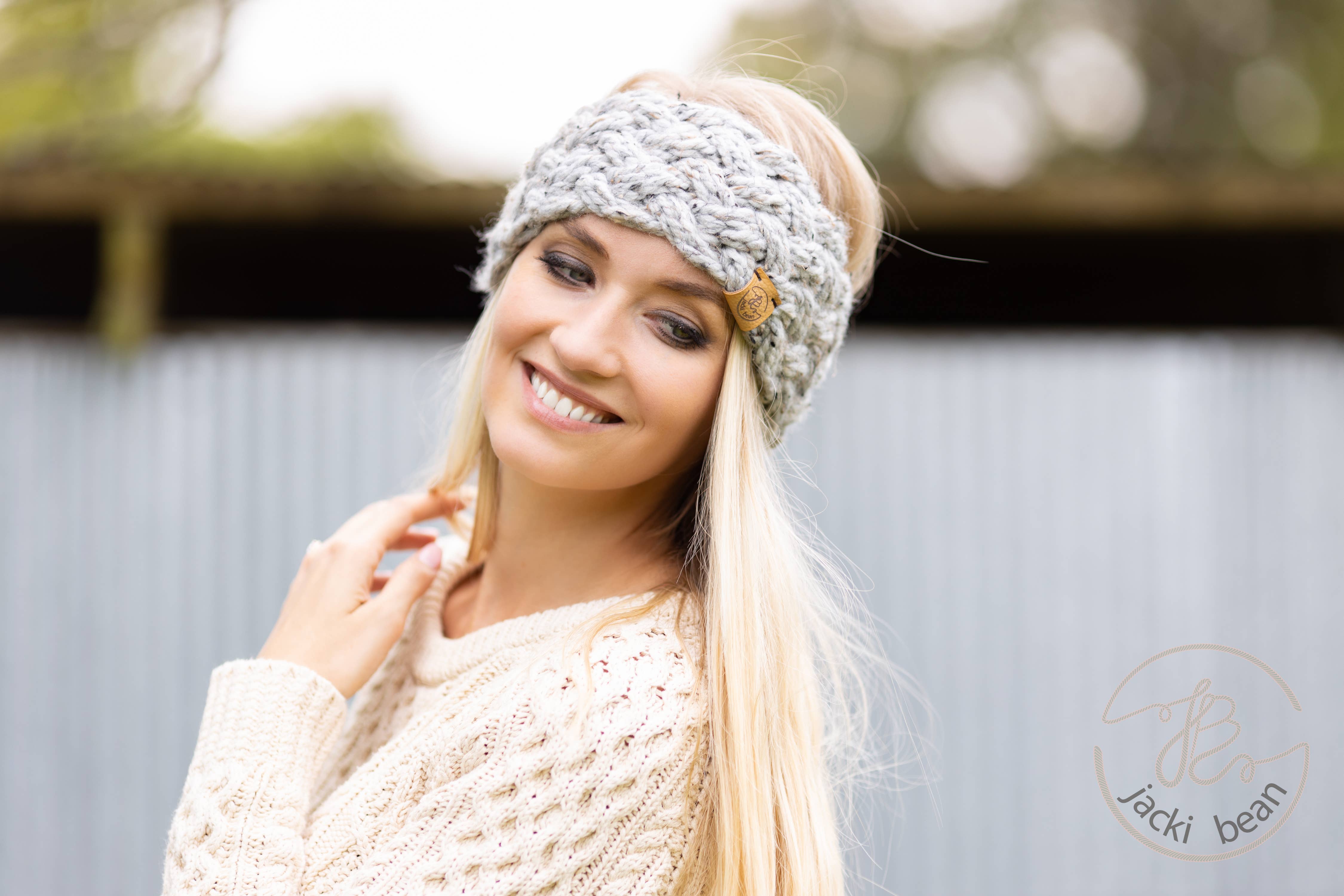 JackiBean – wholesale Öronvärmare - Dam – Handstickad bred fläta pannband7