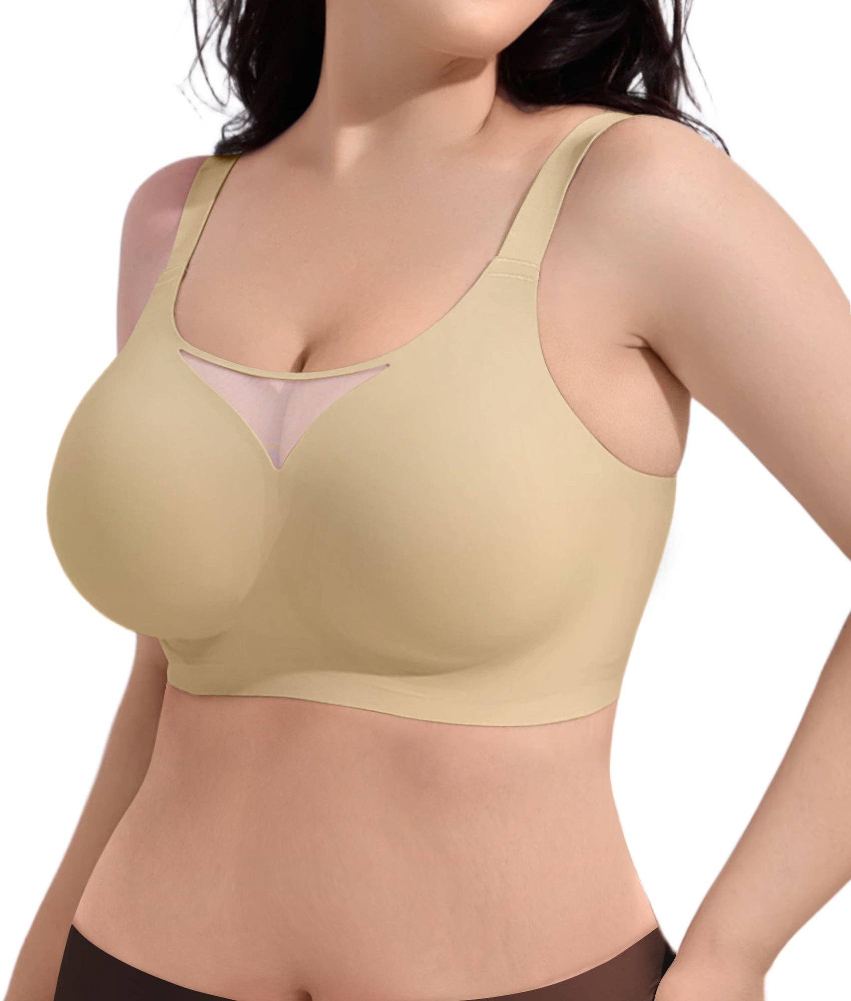 SHAPERX - Vente Soutien-gorge – femme - Soutien-gorge sans fil à mailles en V SHAPERX5