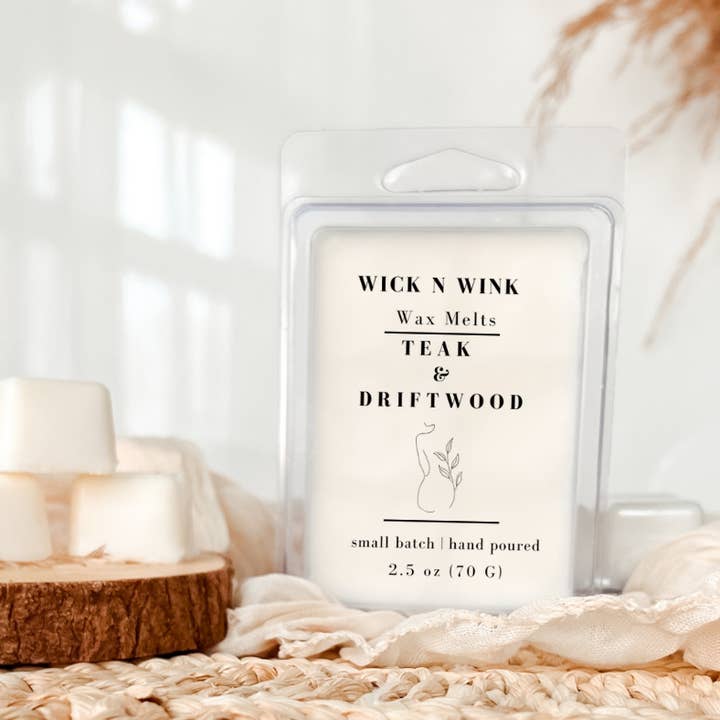 WickNWink - Wholesale Jar/Filled Candle - Teak & Driftwood