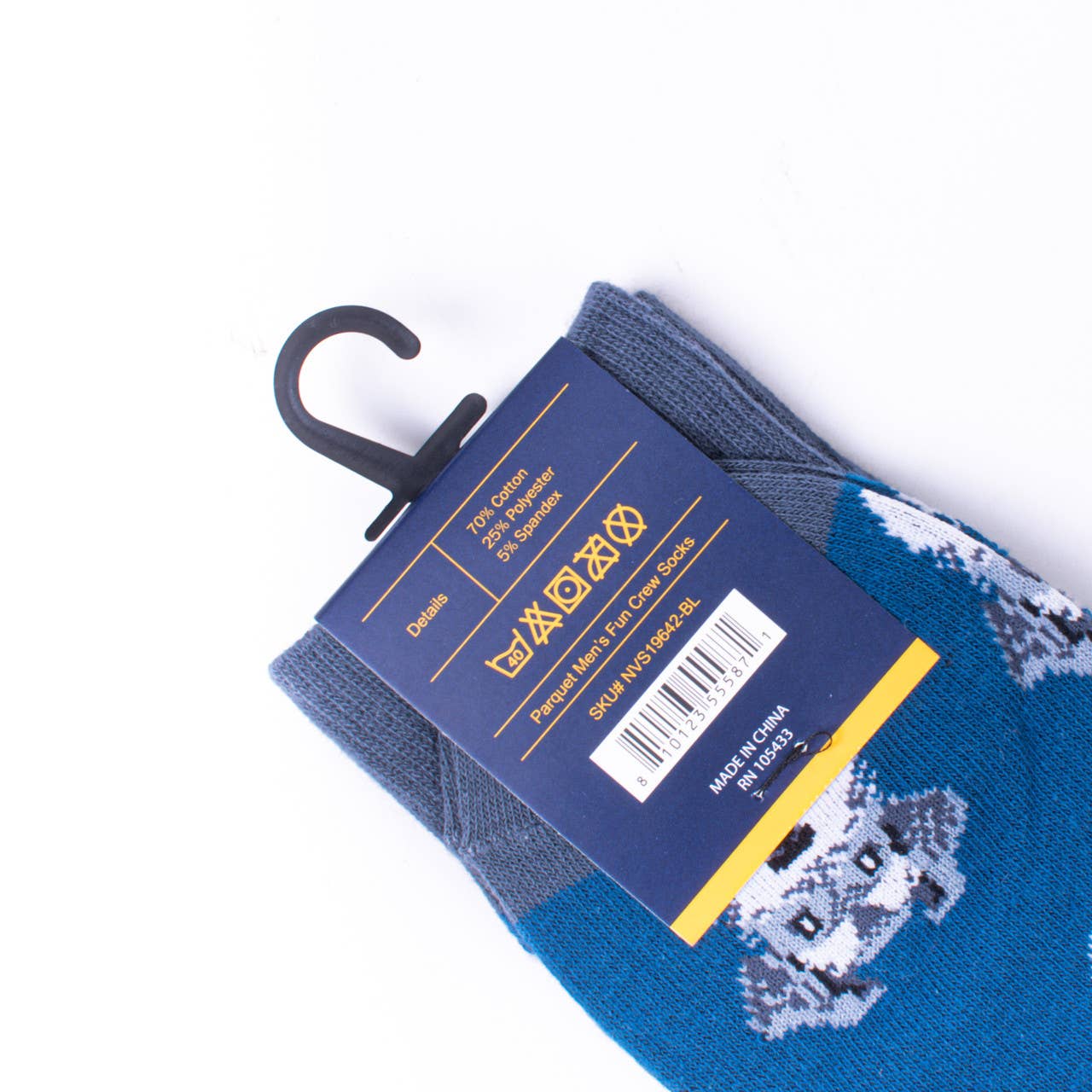 Selini New York - Wholesale Socks - Men's - Men's Grey Schnauzers Novelty Socks-NVS19642-BL3