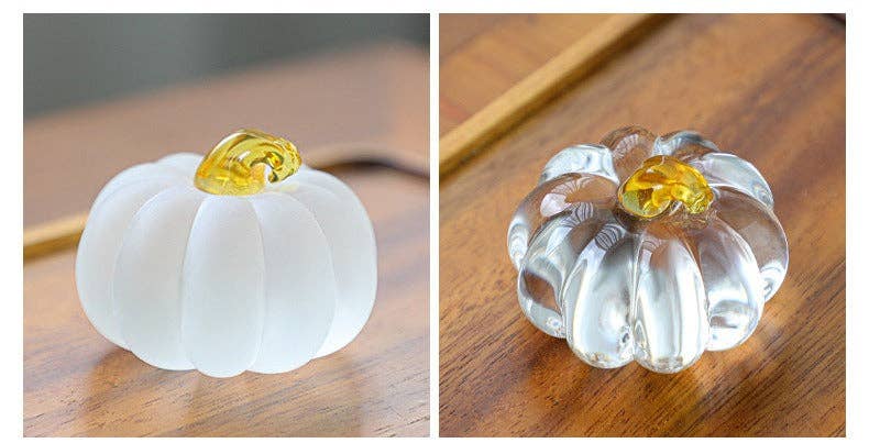 Gohobi （We cover U.S. import duties） - Wholesale Decorative Tabletop Object - Gohobi Pate de Verre Pumpkin Halloween Glass Ornament Teapot Lid Stand Paperweight20