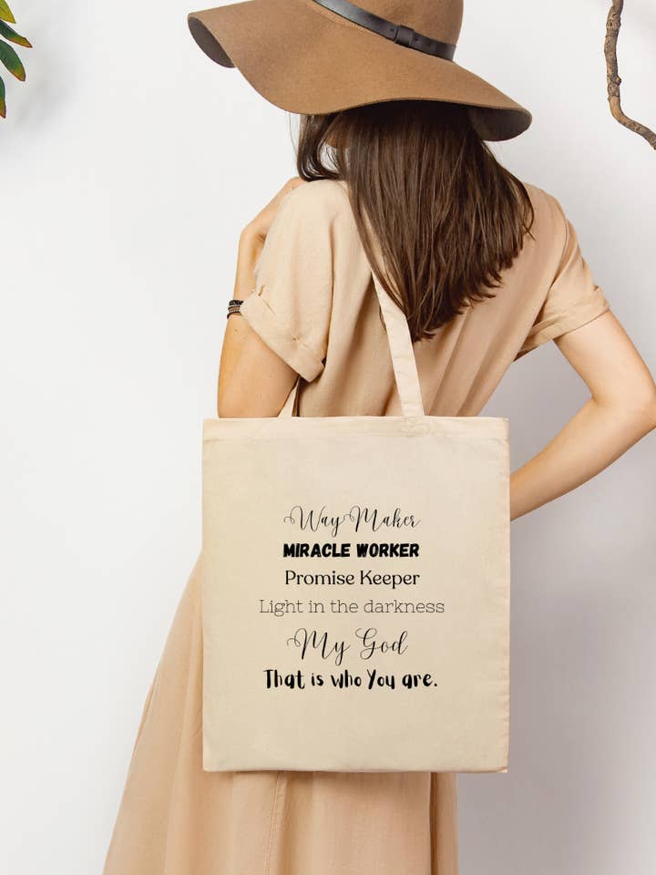 Bolsa reutilizable Way Maker Christian Tote para venta al por mayor de Lauren Ann Boutique & Designs