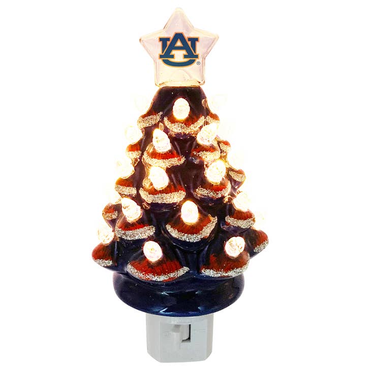 Santa’s Workshop Inc. - Wholesale Christmas Decoration - 6.5" Auburn Xmas Tree Nite Lite