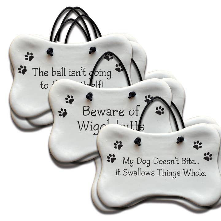 Targhe da parete in osso di cane: confezione preconfezionata di versi assortiti per la vendita all'ingrosso da parte di August Ceramics