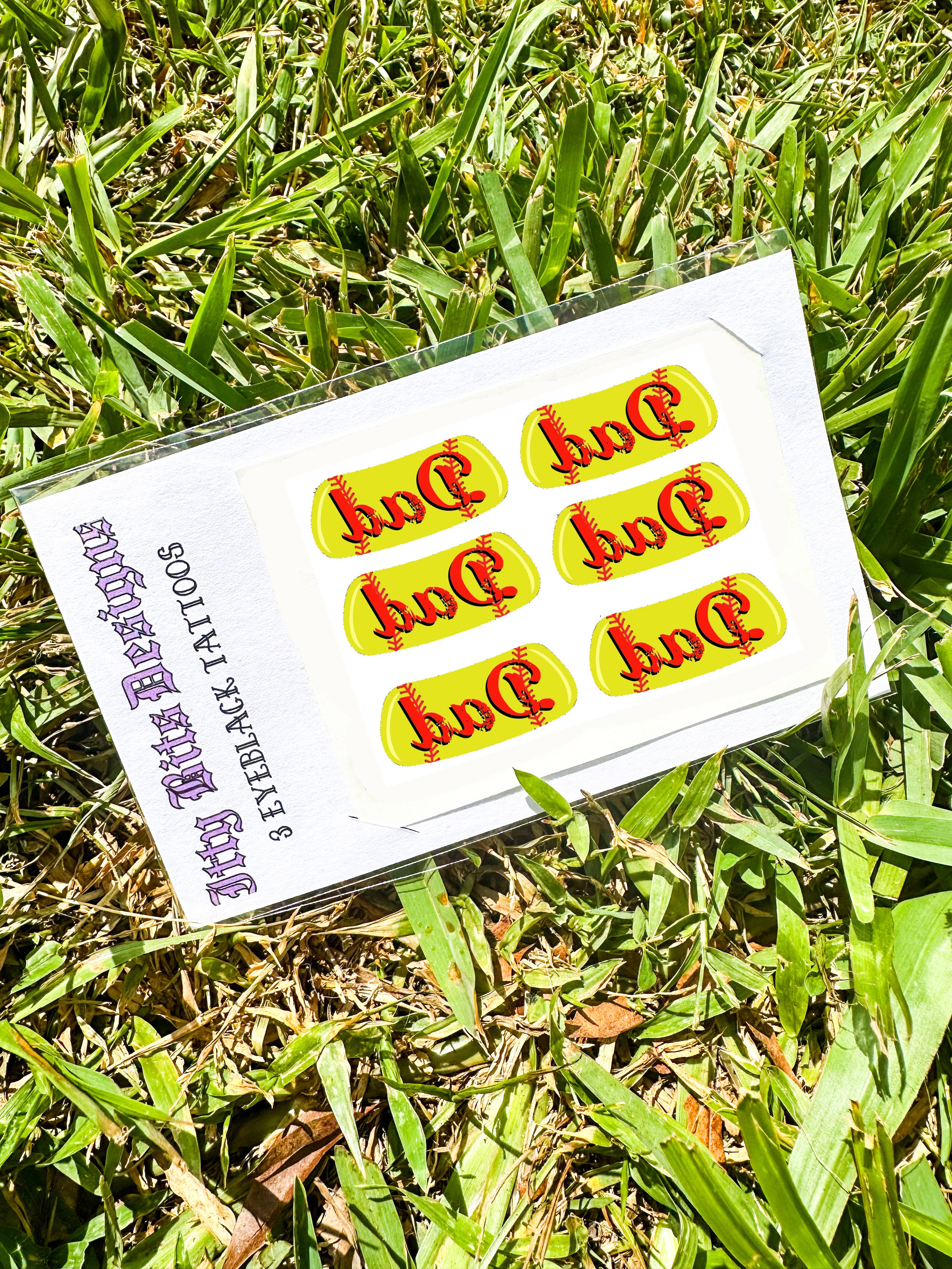 Itty Bits Designs - Wholesale Temporary Tattoo - Softball Dad Eye Black Temporary Tattoos0