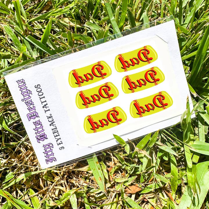 Itty Bits Designs - Wholesale Temporary Tattoo - Softball Dad Eye Black Temporary Tattoos0