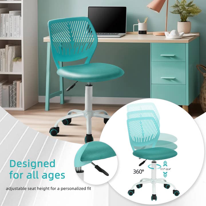 39F Inc. – Großhandel Stühle – Furniturer Carnation Drehbarer Bürostuhl für Jugendliche aus Kunststoff und Mesh9