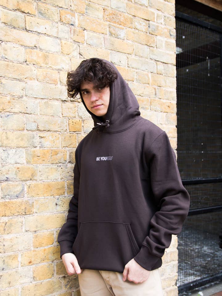 Organic Cotton Hoodie - Deep Chocolate - Be You Essential for wholesale by Dastaar Clothing Limited