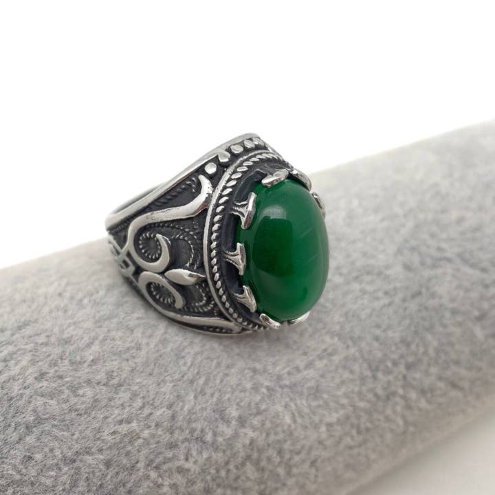 Mio Queena – wholesale Cocktail/statement ring – Tiger's Eye , Cat's Eye, Gemstone Stainless Steel Ring-MJ/MR1