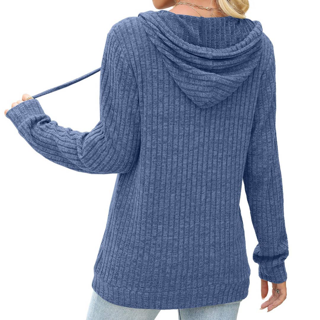 UNISHE – Hoodie – Mulher por atacado – Camisola com Capuz de Manga Comprida em Cor Sólida para Outono ZK356115