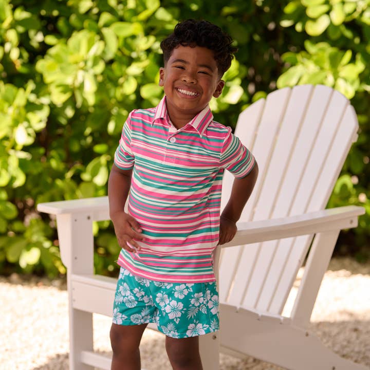Sugar Bee Clothing – Großhandel T-Shirt – Kinder – Davis Polo - Palm Springs Streifen3