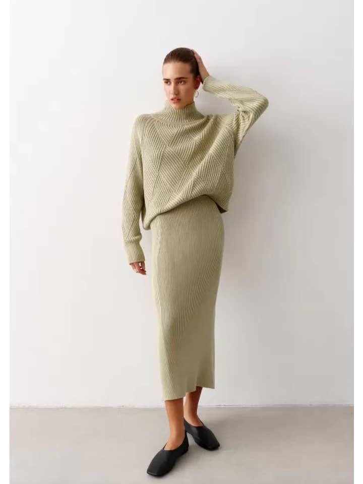 Nenya Fashion Limited - Wholesale Knit Sweater - Women's - High Neck Knitted Sweater With Geometric Print10