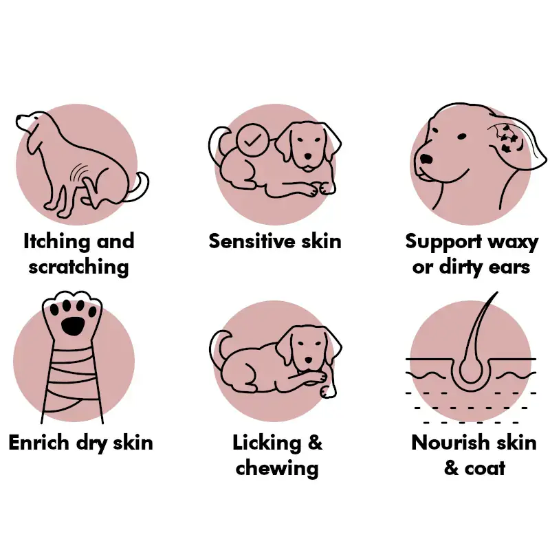 Pets Calm Down – wholesale Pet treats – Dog – Itching relief dog treats scratching licking rubbing chewing1