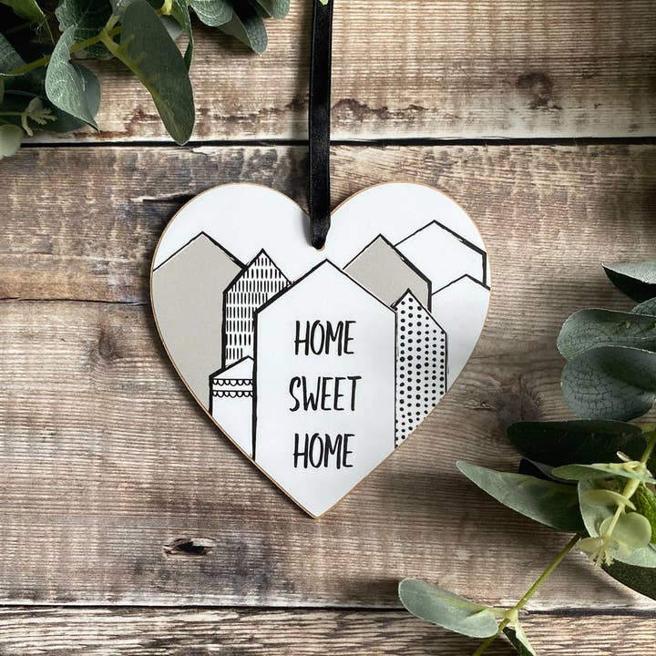 Home Sweet Home Mono Heart per la vendita all'ingrosso da parte di HFD Interiors