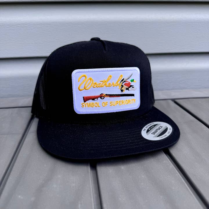 River Bent Hat Co. - Wholesale Trucker Hat - Unisex - Weatherby Black Snapback Hat