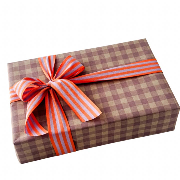 Ruller 70 cm x 100 m Kraft MINIVICHY Lavendel / Hvid for engroshandel hos CHIC&PAPER