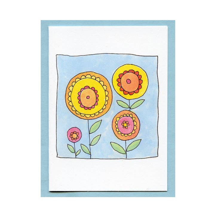 Ruffled Lollipop Flowers Enclosure Card for wholesale by Zucchini Fish