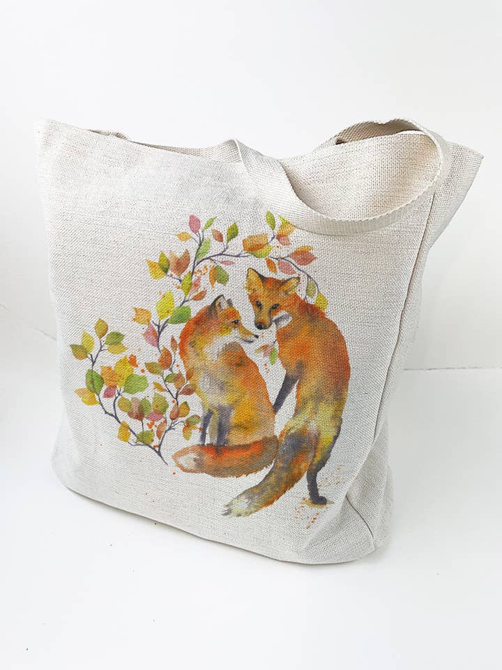 Bolso grande de lino/lona - Sass&Class - Pareja de zorros para venta al por mayor de Oladesign
