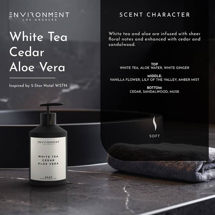 ENVIRONMENT - Vendita all'ingrosso Sapone/Lozione per mani - Ispirato al sapone per le mani Westin Hotel® Tè bianco | Cedro | Aloe