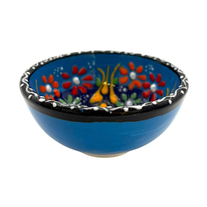 Cuenco de cerámica - Flor - Azul - 8cm para venta al por mayor de cotonIQ