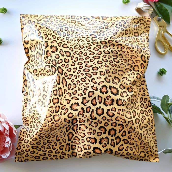 Leopard Designer Poly Mailers 14x17 for wholesale by Eleven Fashion