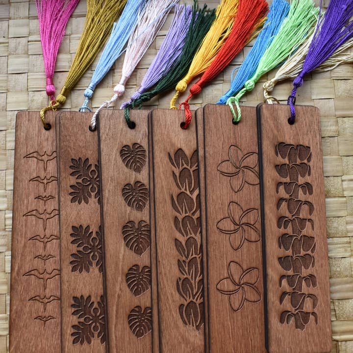 Handmade Wooden Engraved Bookmark for wholesale by Revel Sun Hawai'i