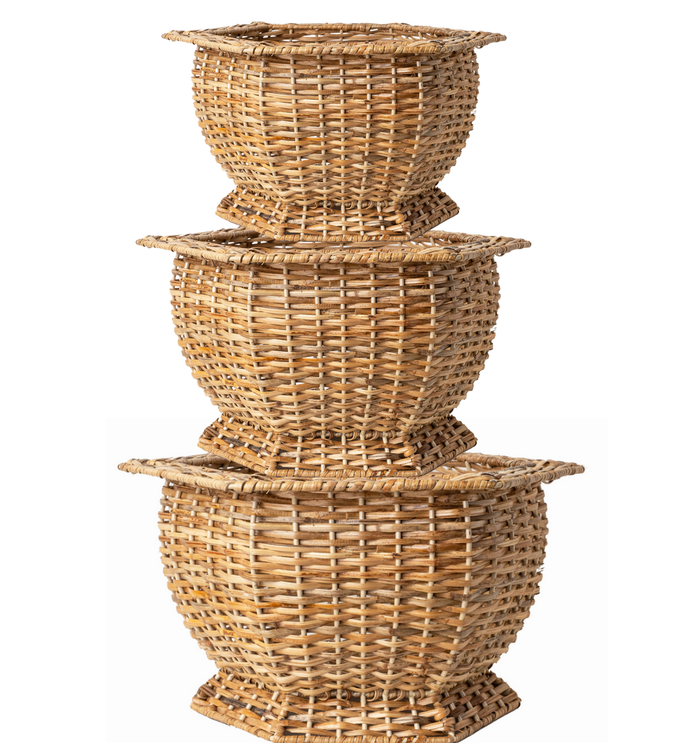 The Enchanted Home - Wholesale Plant Pot - HEXAGON WICKER PLANTER0