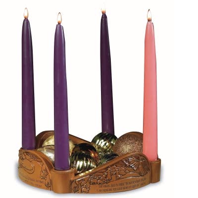 Abbey + CA Gift - Wholesale Pillar Candle - Glory to God Advent Wreath4