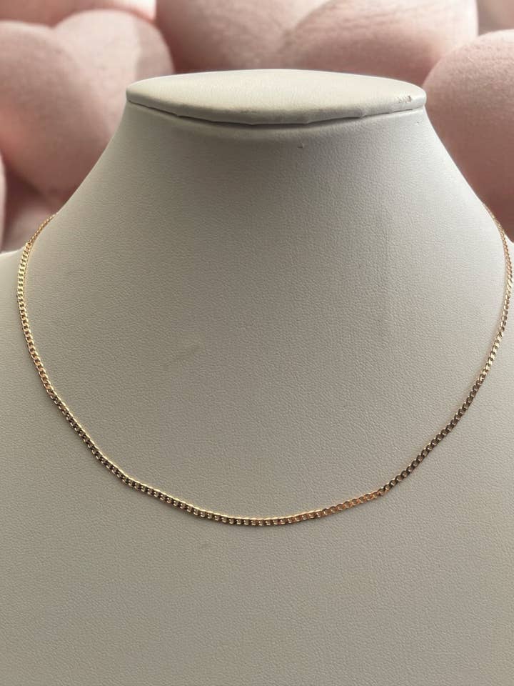 Corrente de Elo Plano de 18 Polegadas com Banho de Ouro 18k por atacado de Divina Jewelry & Accessories LLC