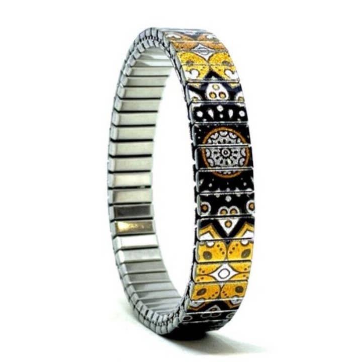 Stainless steel 10mm bracelet - Mandala Daisies 45S10 for wholesale by Urband London