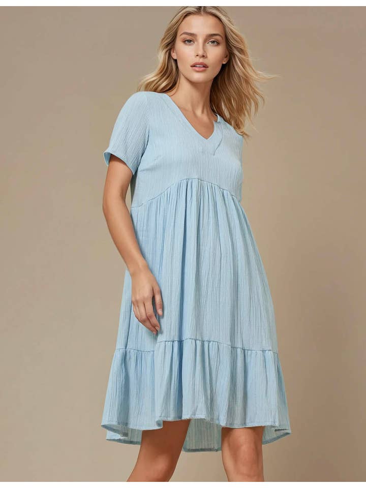 Sweetkama - Wholesale Dress - Women's - V-Neck Short Sleeves Daily Short Dress48