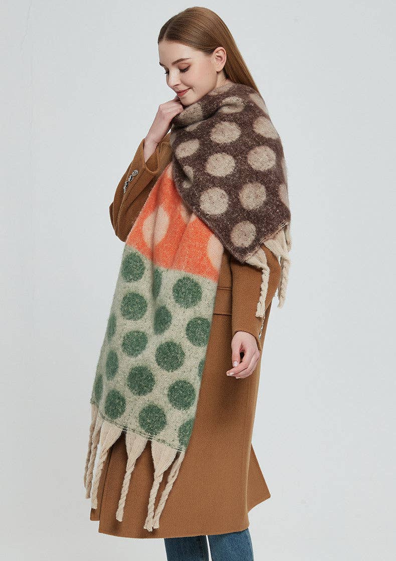 Dipped Shop – Cachecol - Mulher por atacado – Borla de Ponta de Cor Contraste DPKS102616