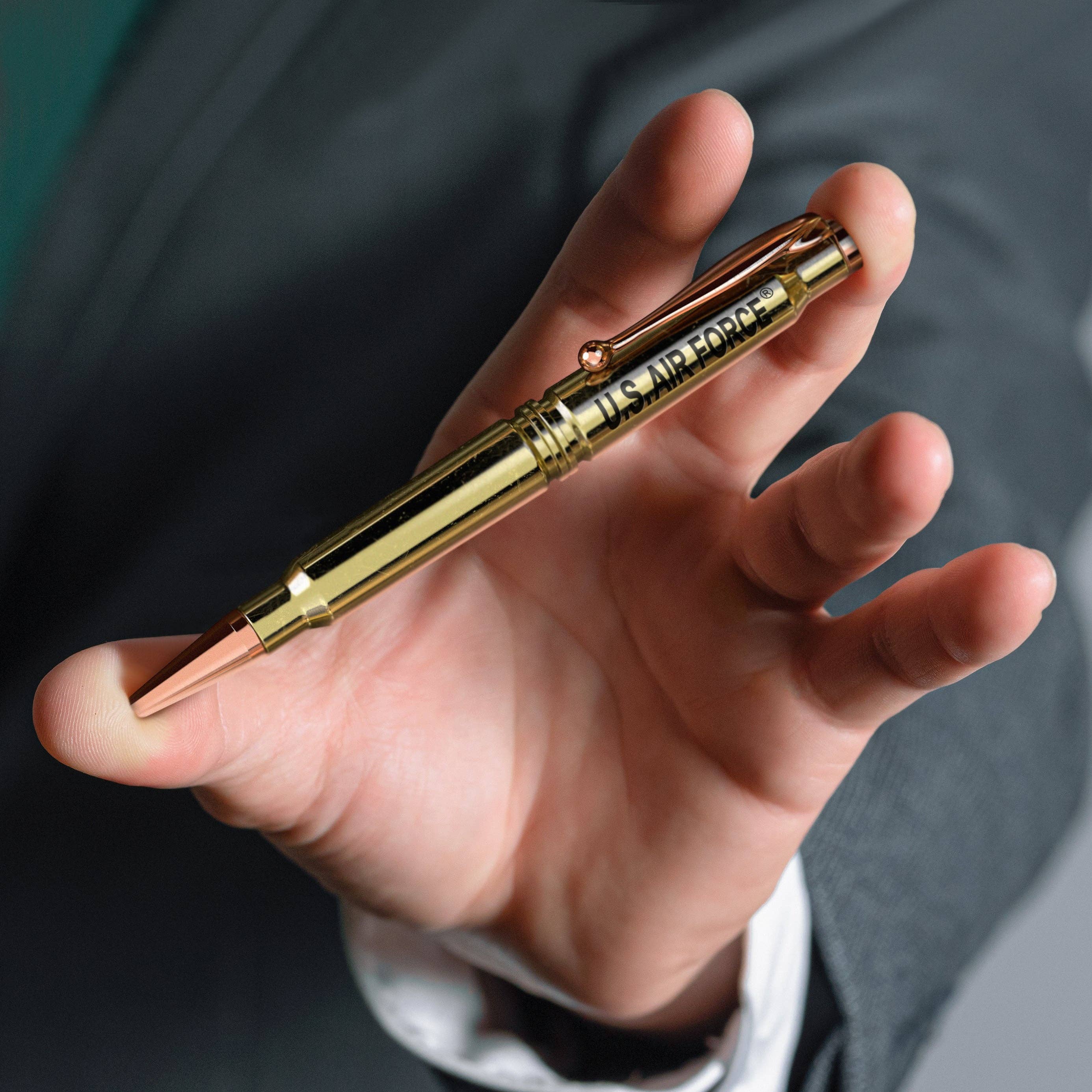 Old Southern Brass - Wholesale Pen - U.S. Air Force 308 Bullet Casing Twist Pen- Polished Brass2
