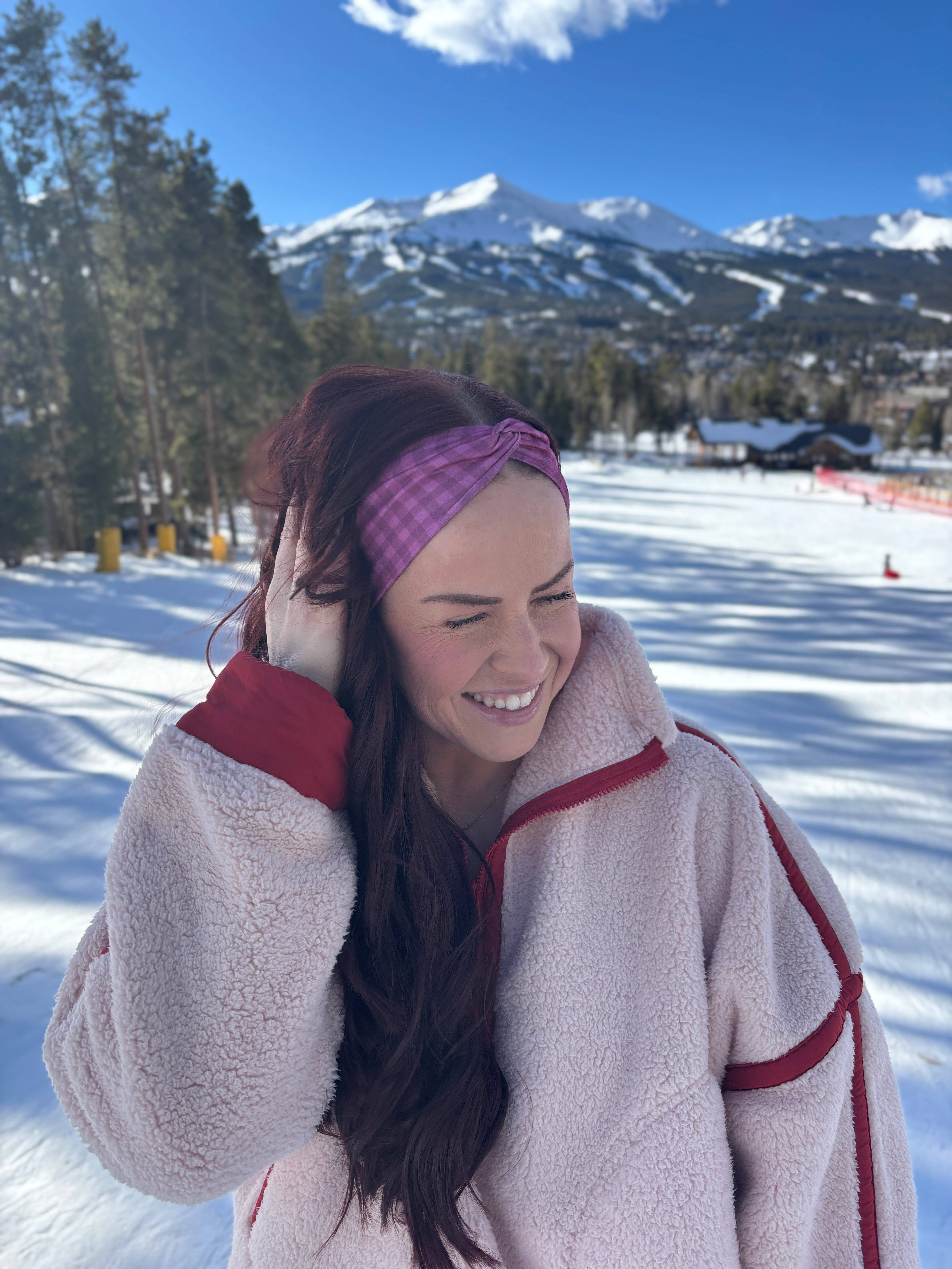 Lilac Market Headbands - Wholesale Fashion Headband - Women's - Simply Gingham in Mulberry3