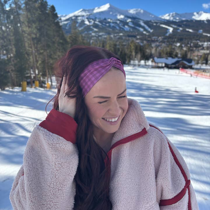 Lilac Market Headbands - Wholesale Fashion Headband - Women's - Simply Gingham in Mulberry3