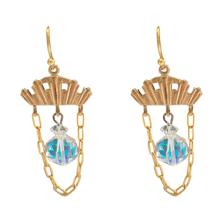 Deco Crystal chandelier earrings for wholesale by Honey Rose & K Jewelry